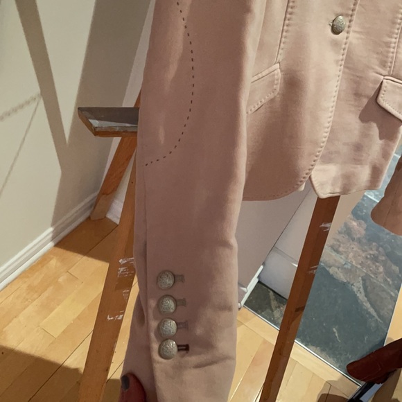 Zara suede blazer, light pink, Size XS - Picture 2 of 4